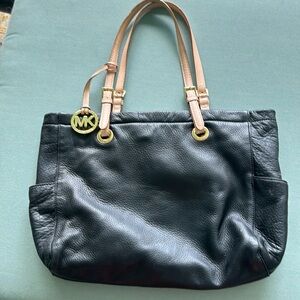 Black leather MK purse